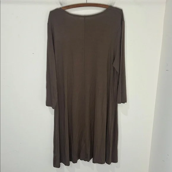 GARNET HILL Knit Trapeze Dress Taupe Brown Size XL - Picture 3 of 15
